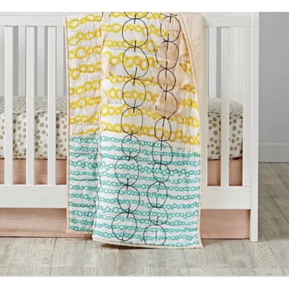 Land of Nod crib quilt cotton blanket